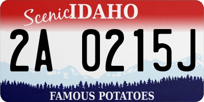 ID license plate 2A0215J
