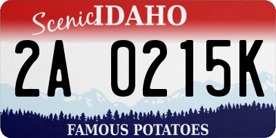 ID license plate 2A0215K