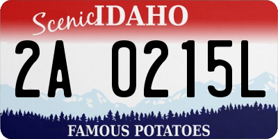 ID license plate 2A0215L