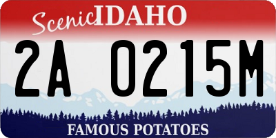 ID license plate 2A0215M