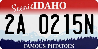 ID license plate 2A0215N