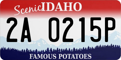 ID license plate 2A0215P