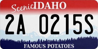 ID license plate 2A0215S