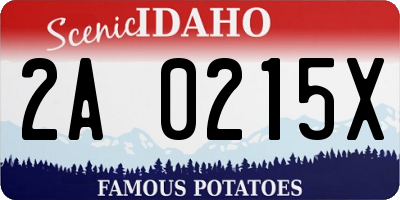 ID license plate 2A0215X