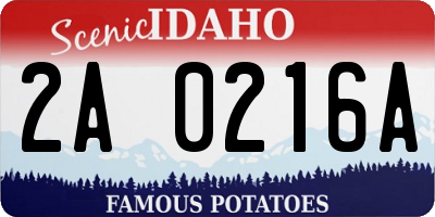 ID license plate 2A0216A