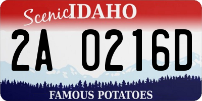 ID license plate 2A0216D