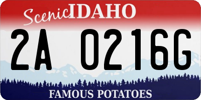 ID license plate 2A0216G
