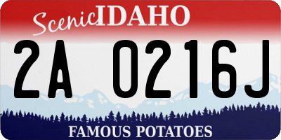 ID license plate 2A0216J