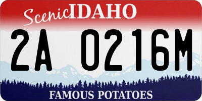 ID license plate 2A0216M