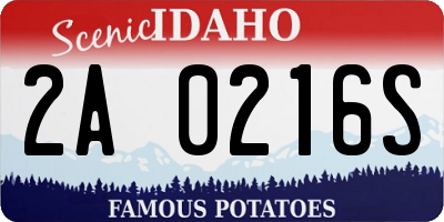 ID license plate 2A0216S