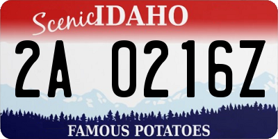 ID license plate 2A0216Z