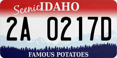 ID license plate 2A0217D