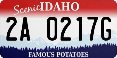 ID license plate 2A0217G