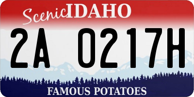 ID license plate 2A0217H