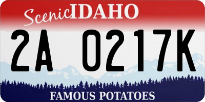 ID license plate 2A0217K