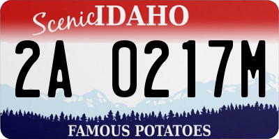 ID license plate 2A0217M