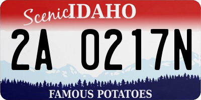 ID license plate 2A0217N