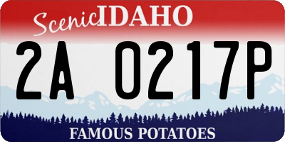 ID license plate 2A0217P