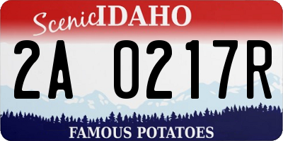 ID license plate 2A0217R