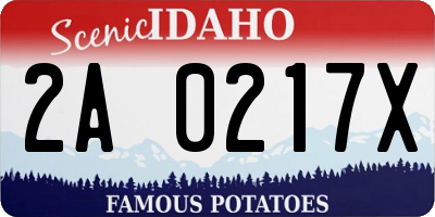 ID license plate 2A0217X