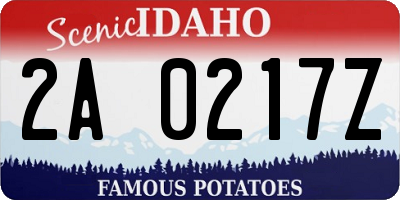 ID license plate 2A0217Z