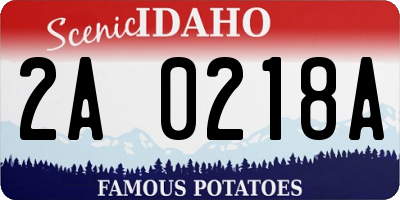 ID license plate 2A0218A