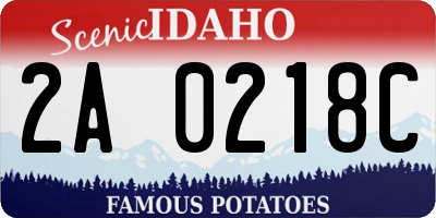 ID license plate 2A0218C