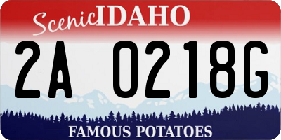 ID license plate 2A0218G