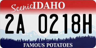 ID license plate 2A0218H