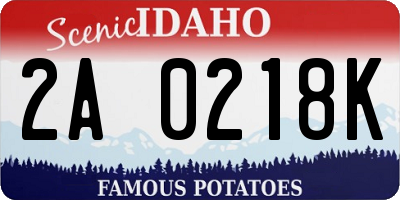 ID license plate 2A0218K