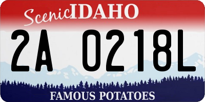 ID license plate 2A0218L