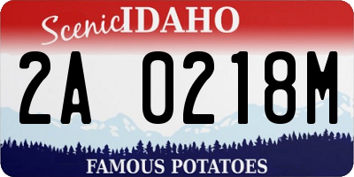 ID license plate 2A0218M