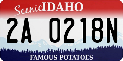 ID license plate 2A0218N