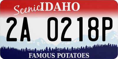 ID license plate 2A0218P