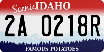 ID license plate 2A0218R