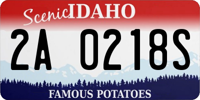 ID license plate 2A0218S