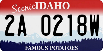 ID license plate 2A0218W