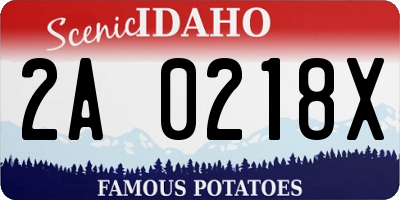 ID license plate 2A0218X