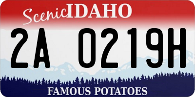 ID license plate 2A0219H