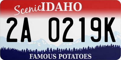 ID license plate 2A0219K