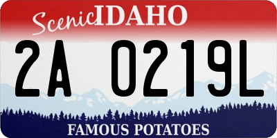 ID license plate 2A0219L