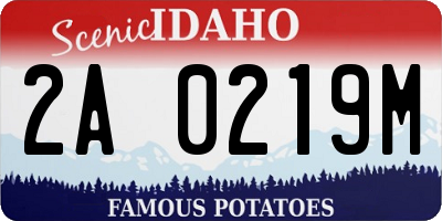 ID license plate 2A0219M