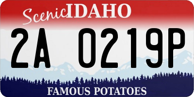 ID license plate 2A0219P