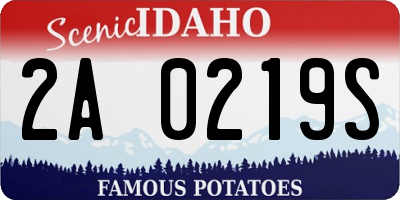 ID license plate 2A0219S