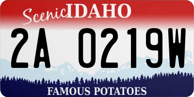 ID license plate 2A0219W