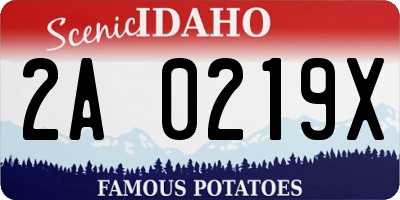 ID license plate 2A0219X