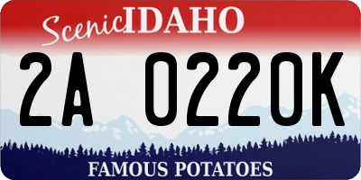 ID license plate 2A0220K