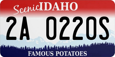ID license plate 2A0220S