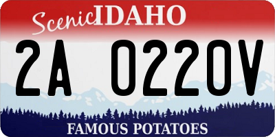 ID license plate 2A0220V