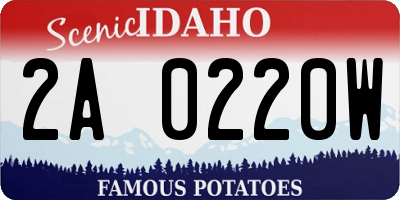 ID license plate 2A0220W